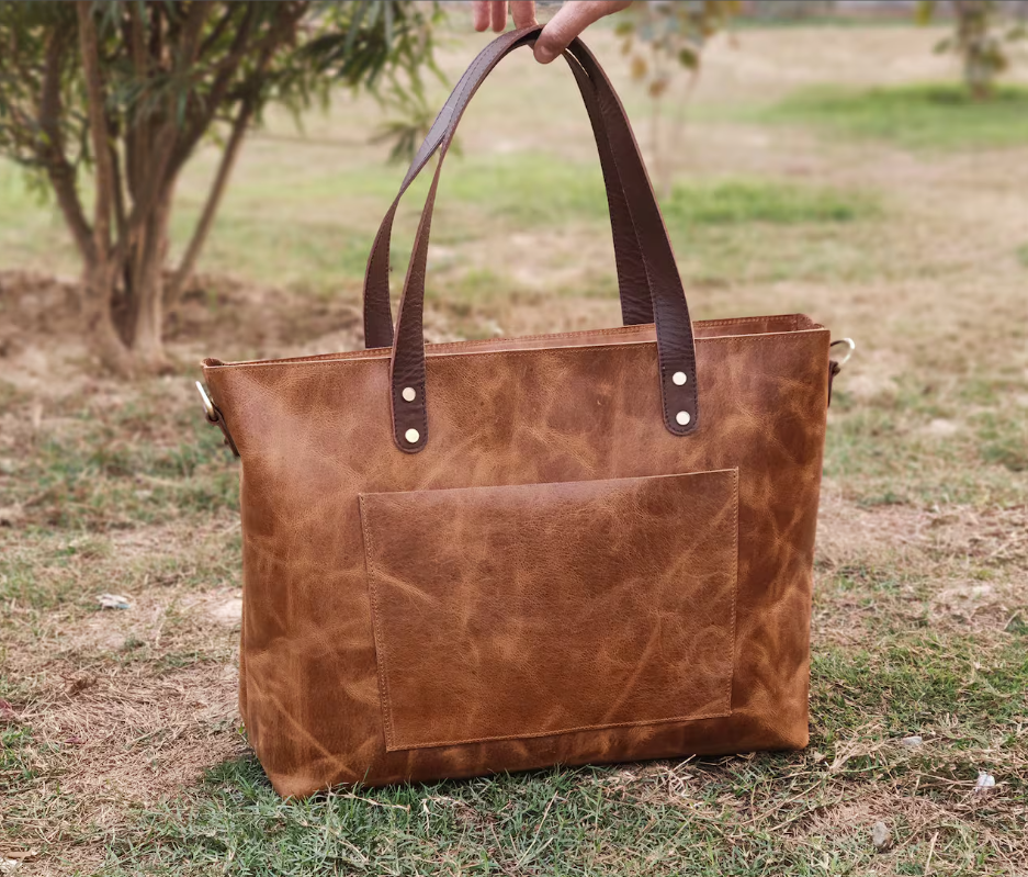 leather tote bag for women