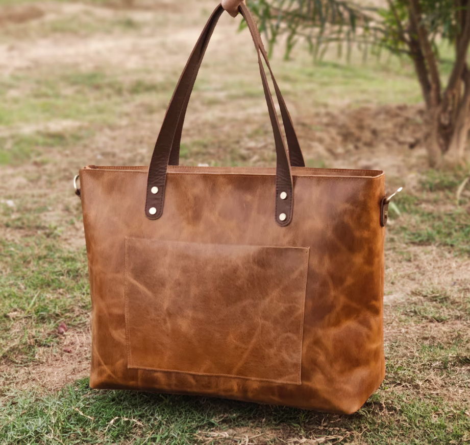 leather tote bag for women