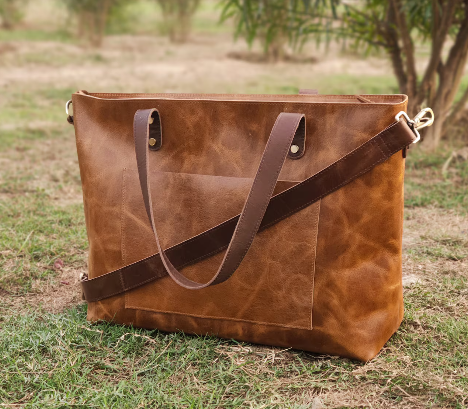 leather tote bag for women